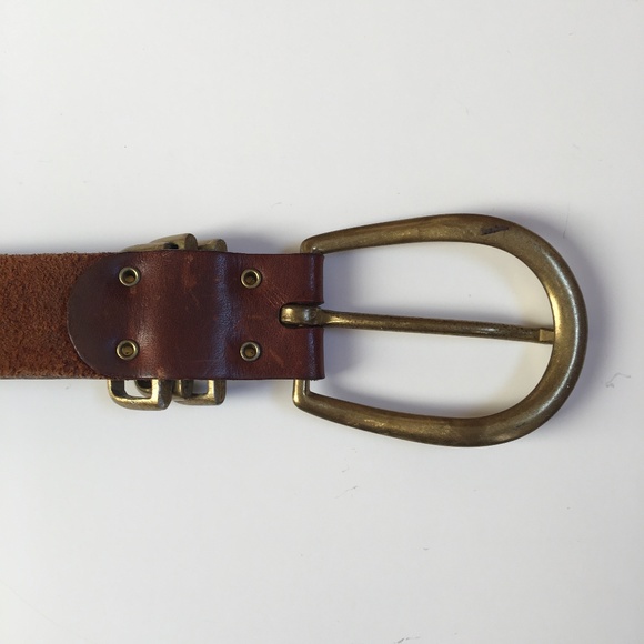 Vintage Boho Sunburst Studded Grommet Leather Belt - Picture 3 of 6